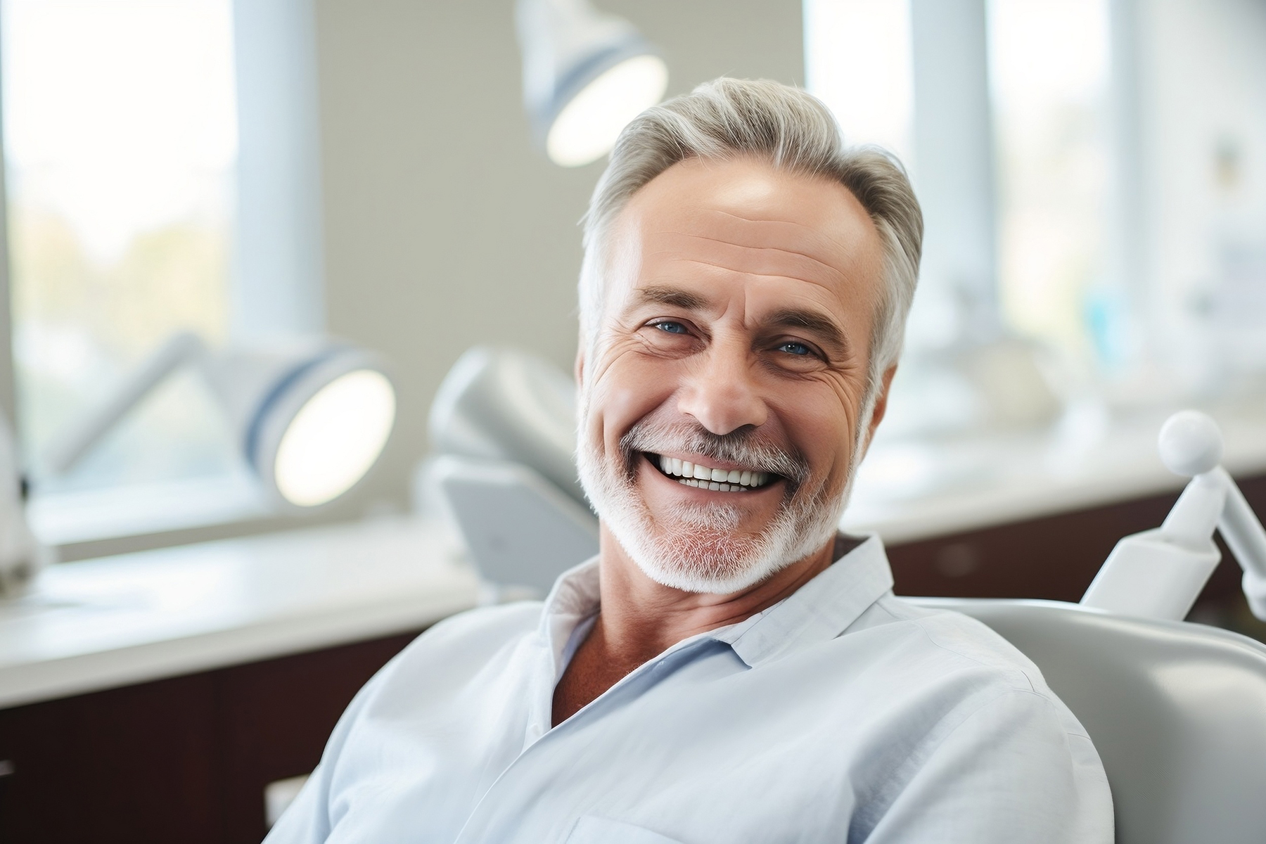 Man smiling after getting a dental procedure in Vero Beach, FL